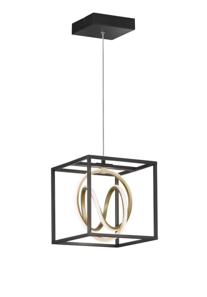 Fischer & Honsel Zwarte hanglampGisi met goud - 60913