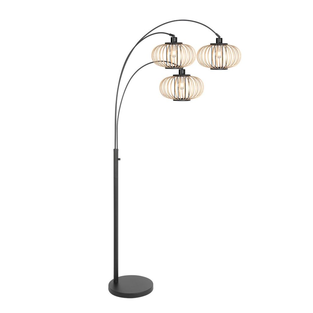 Steinhauer VloerlampSparkled Light met bamboe kappen - 4495ZW