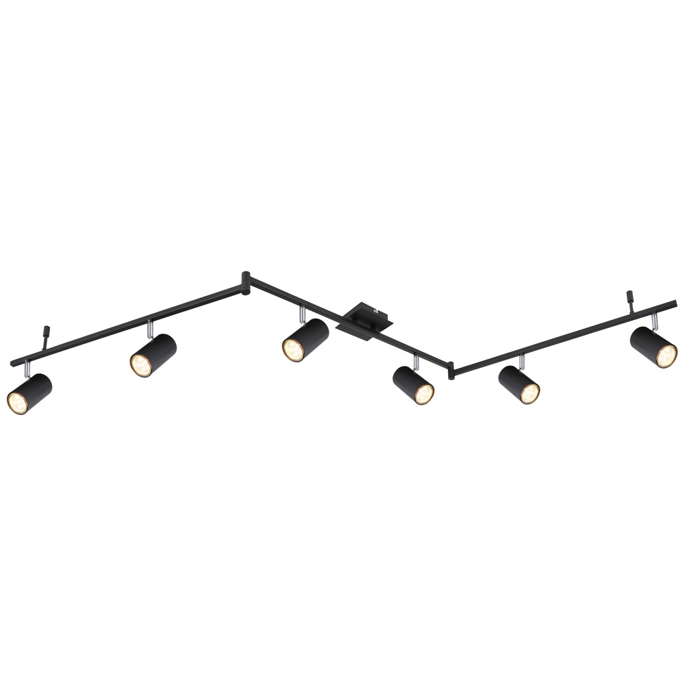 Globo Plafondlamp Robby 6-lichts zwart - 57910-6B