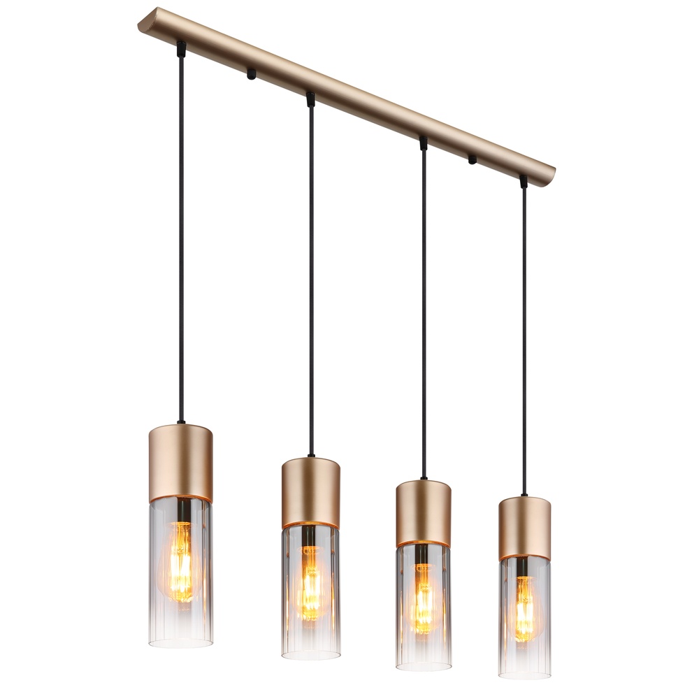 Globo 4-lichts hanglamp Annika bruin design - 21000-4HCA