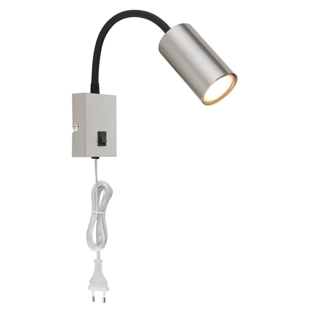 Globo Zwarte wandlamp Robby met nikkel - 57911W