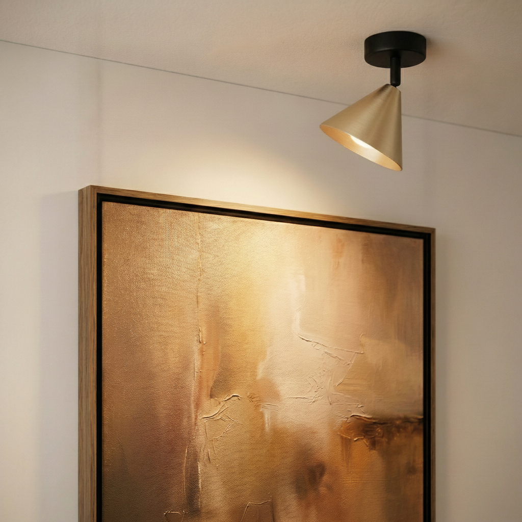 Lyora PlafondlampConico zwart met goud - 9011424
