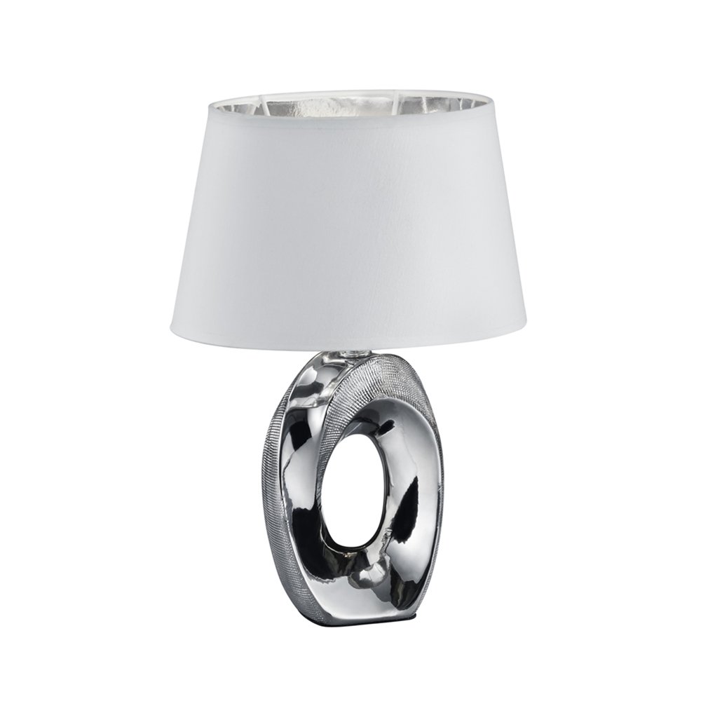 Trio Design tafellampTaba grijs met witte lampenkap - R50511089
