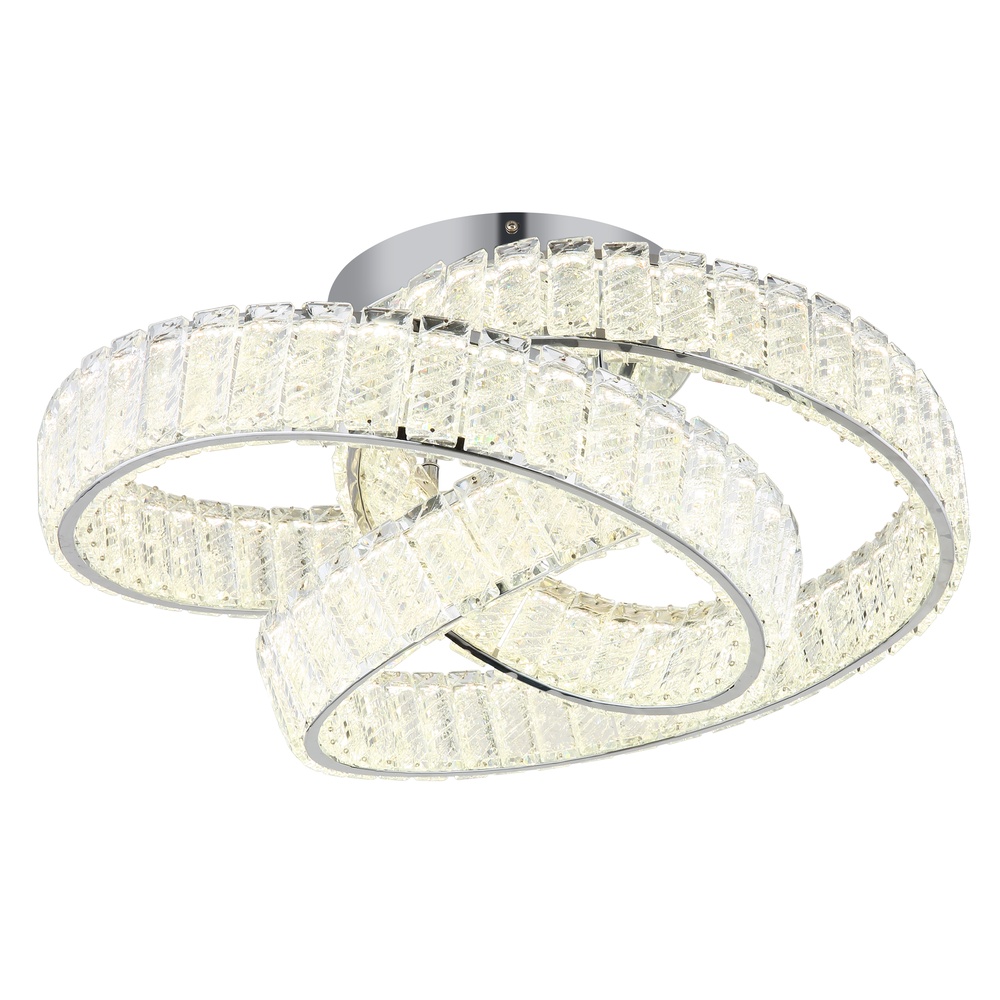 Globo Plafondlamp krulMucky chroom - 67162D