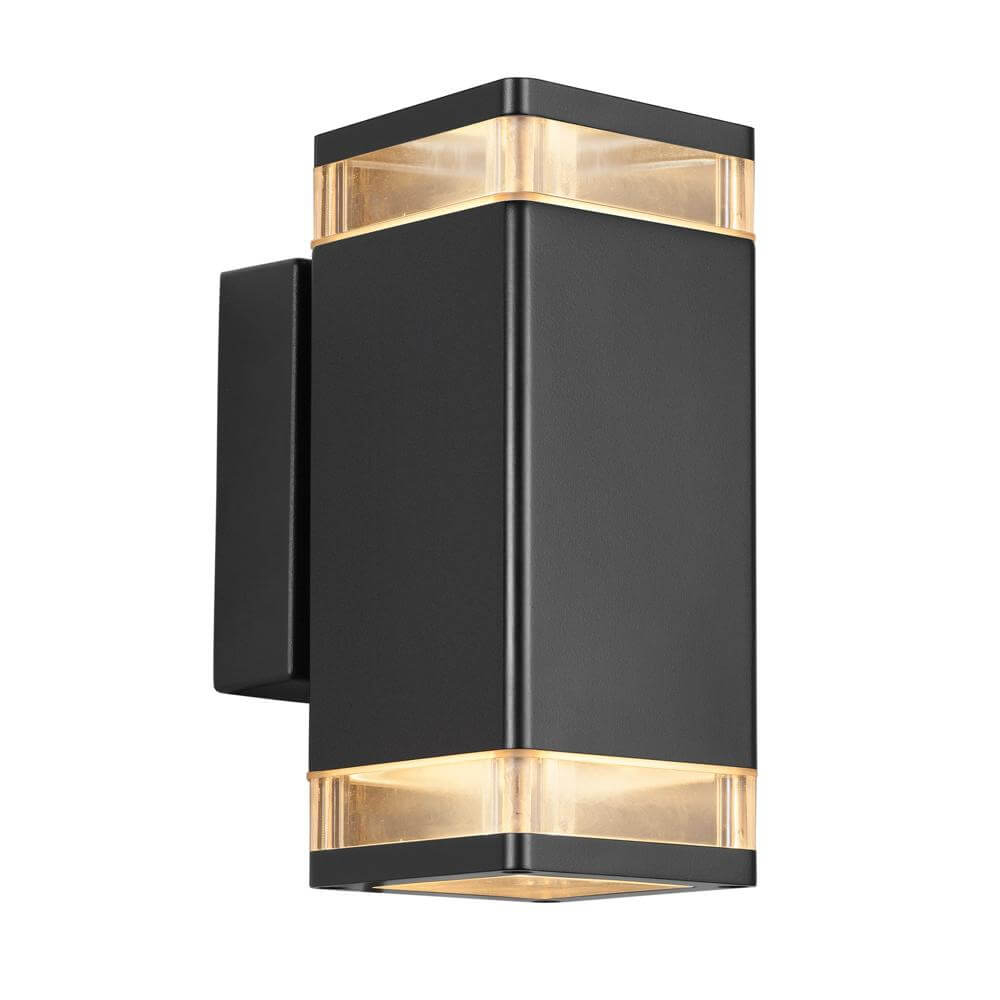 Nordlux Zwarte wandlampElm 2-lichts hoekig - 45331003