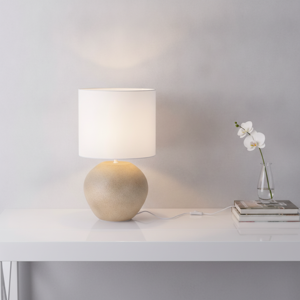 Lyora TafellampMizu crème met witte kap - 9919102