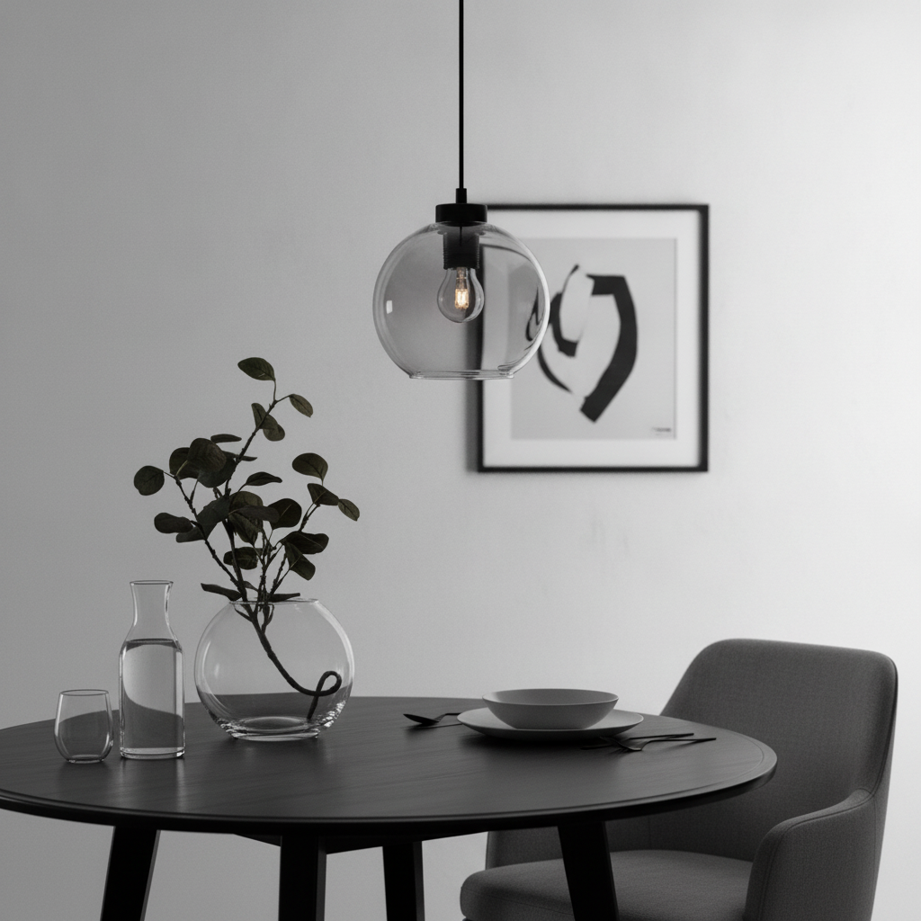 Lyora HanglampPalmer enkel zwart met smoke glas - 110657