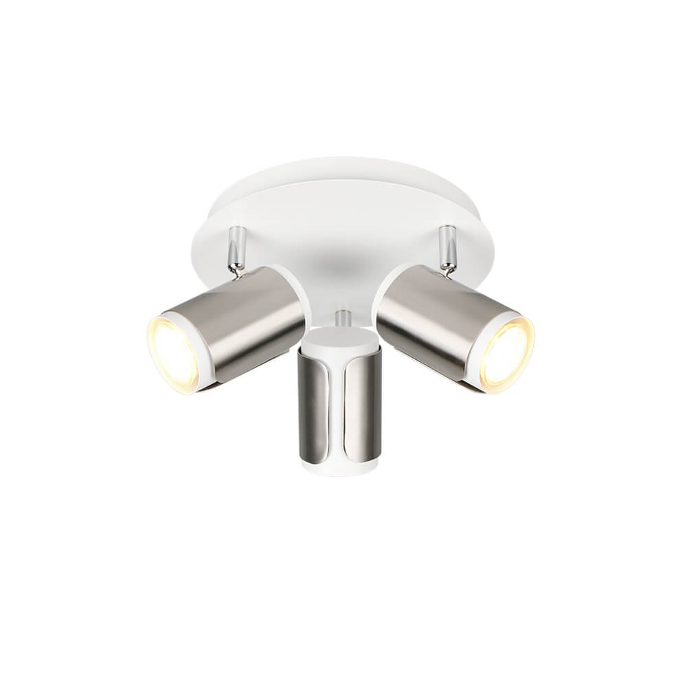 Trio 3-lichts opbouwspotGillan nikkel met wit - 814530307