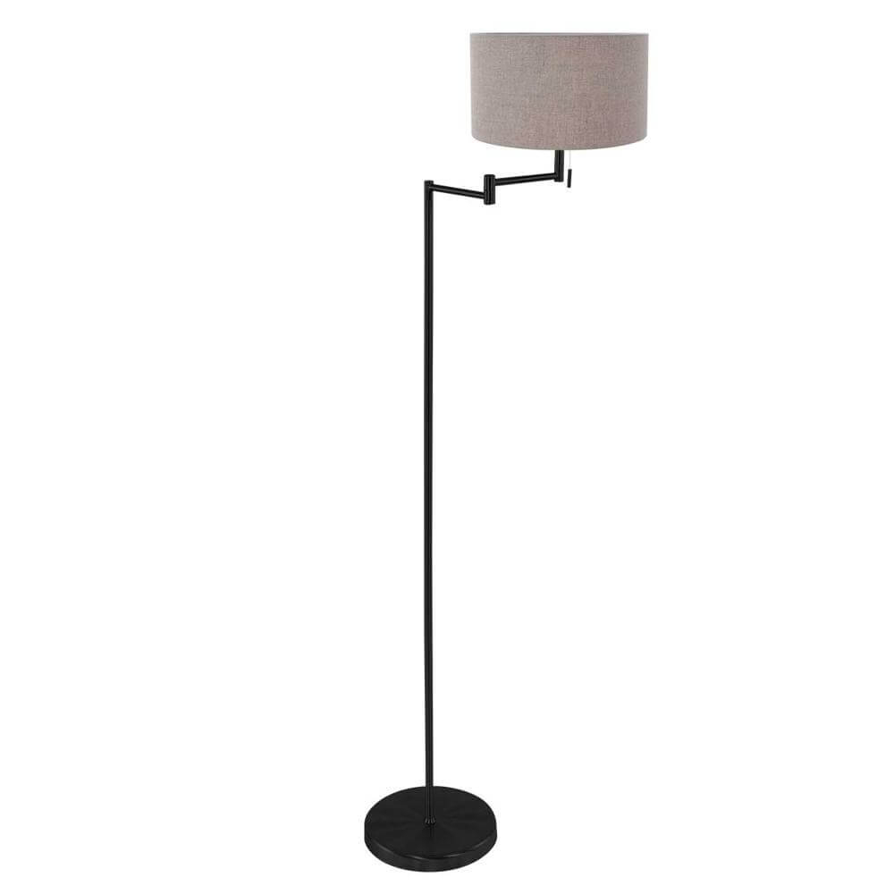 Steinhauer VloerlampBella zwart met grijze kap - 3889ZW