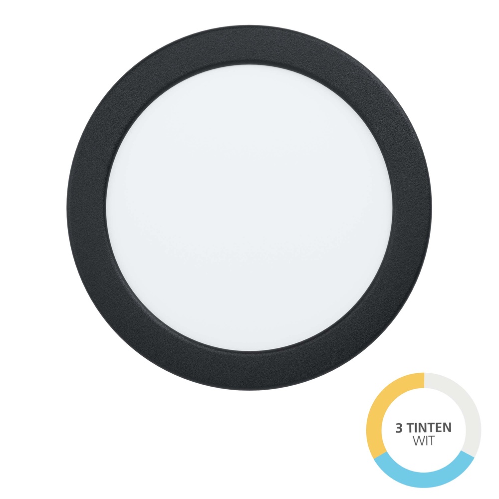 Eglo IP44 plafonnière Fueva 6 rond - zwart - Ø 16,8cm - 901414