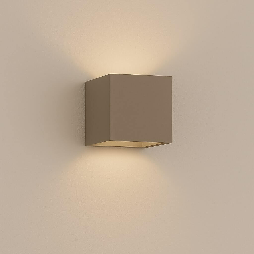 Lyora Vierkante wandlamp Sifor donker champagne - 106197