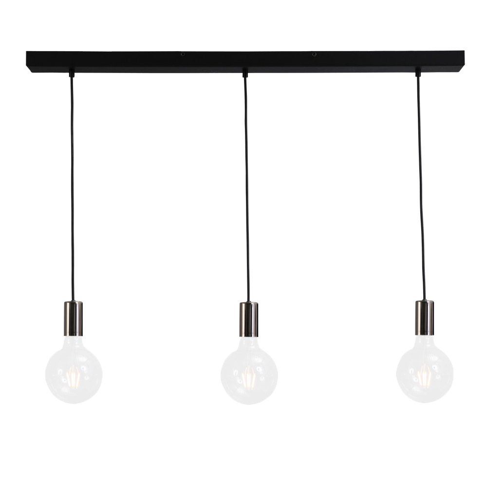 Masterlight Zwart-chrome pendellamp Concepto 3-lichts - 2237-82-100-3