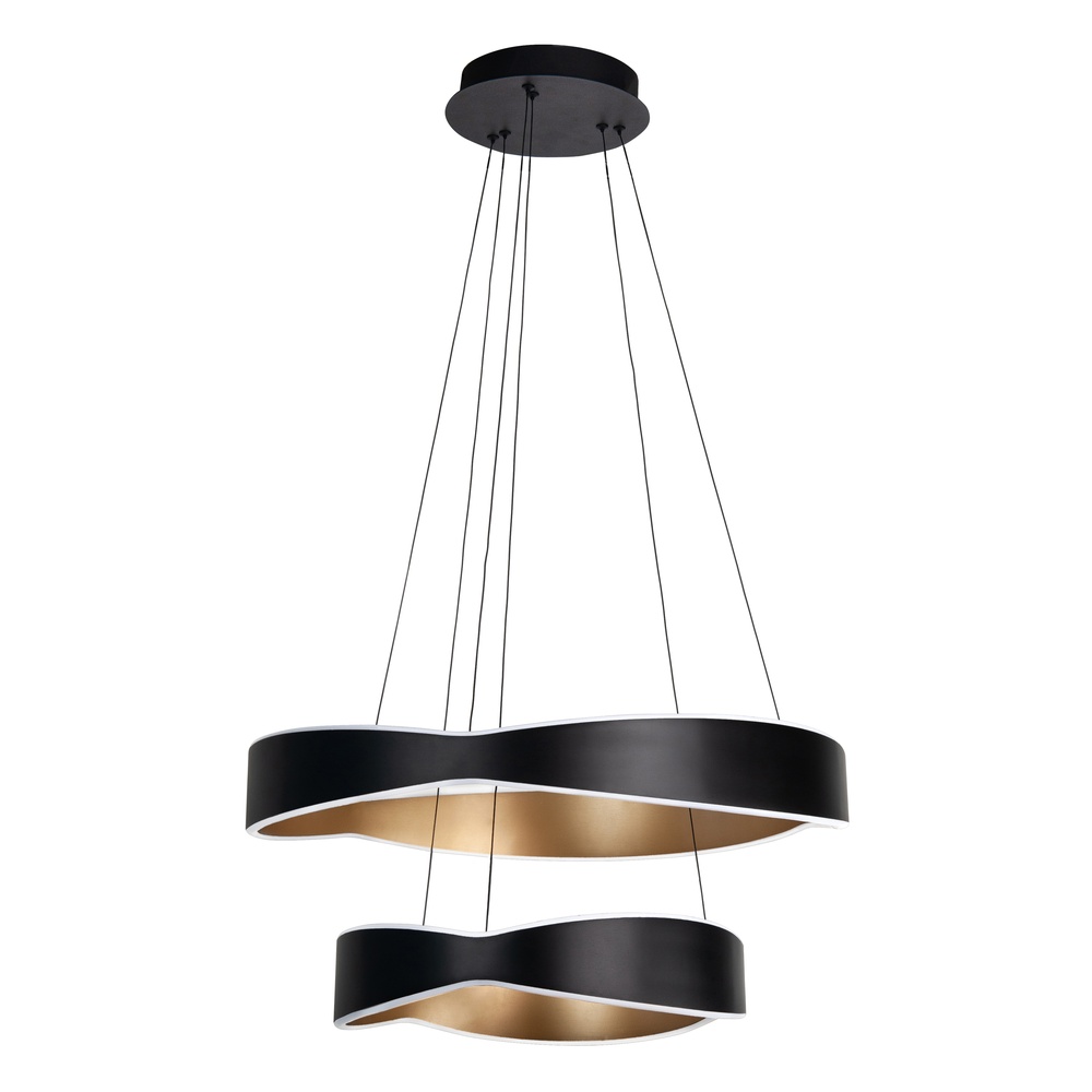 Highlight Design hanglampOnda zwart met goud dubbel - H5549.38