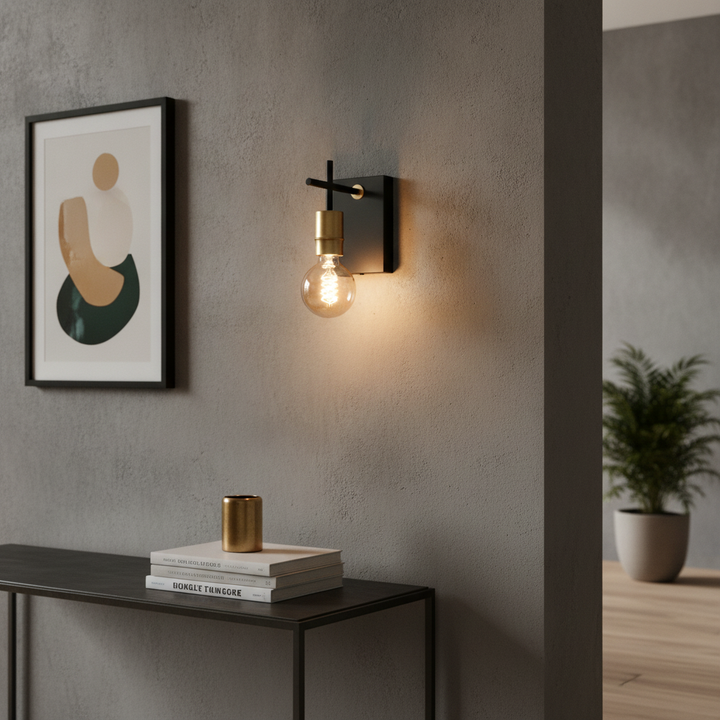 Artdelight Leuke wandlampMokka zwart met goud - WL MOKKA ZW-MG