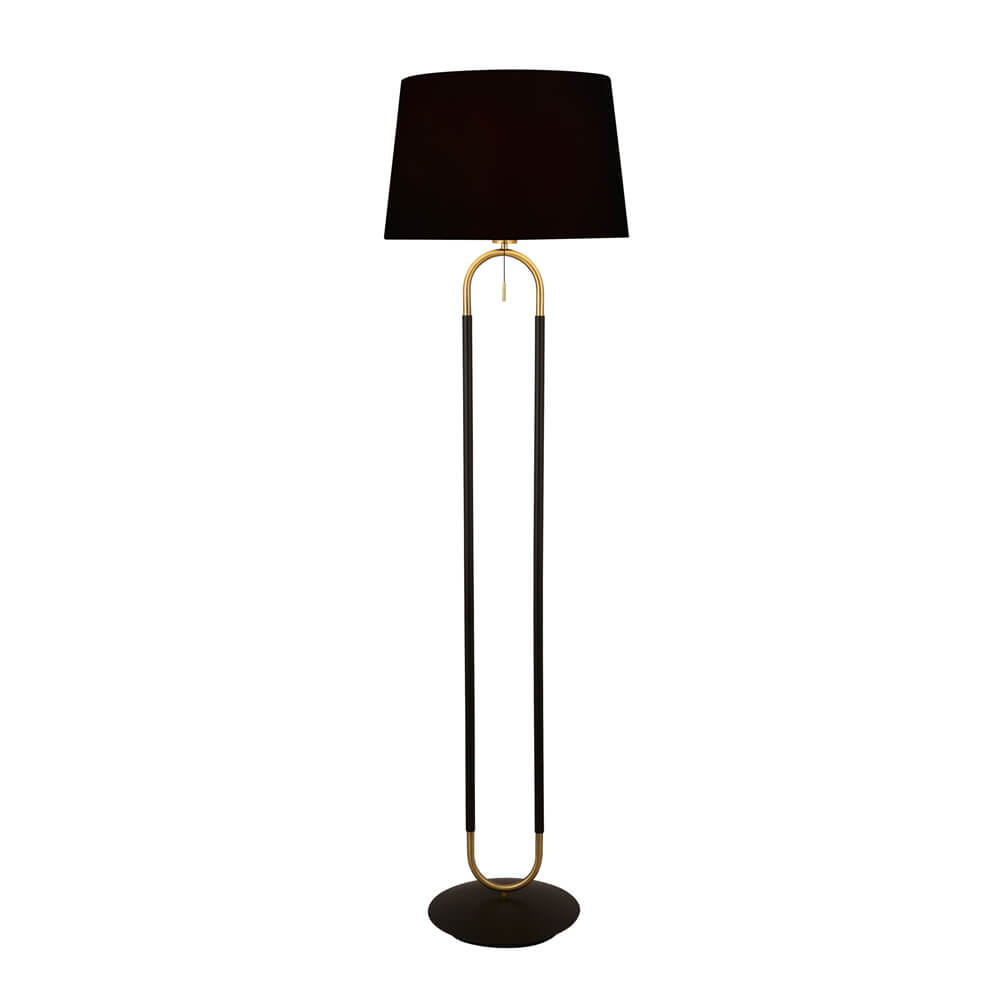 Searchlight Vloerlamp Jazz 161cm zwart met goud - EU41432SB