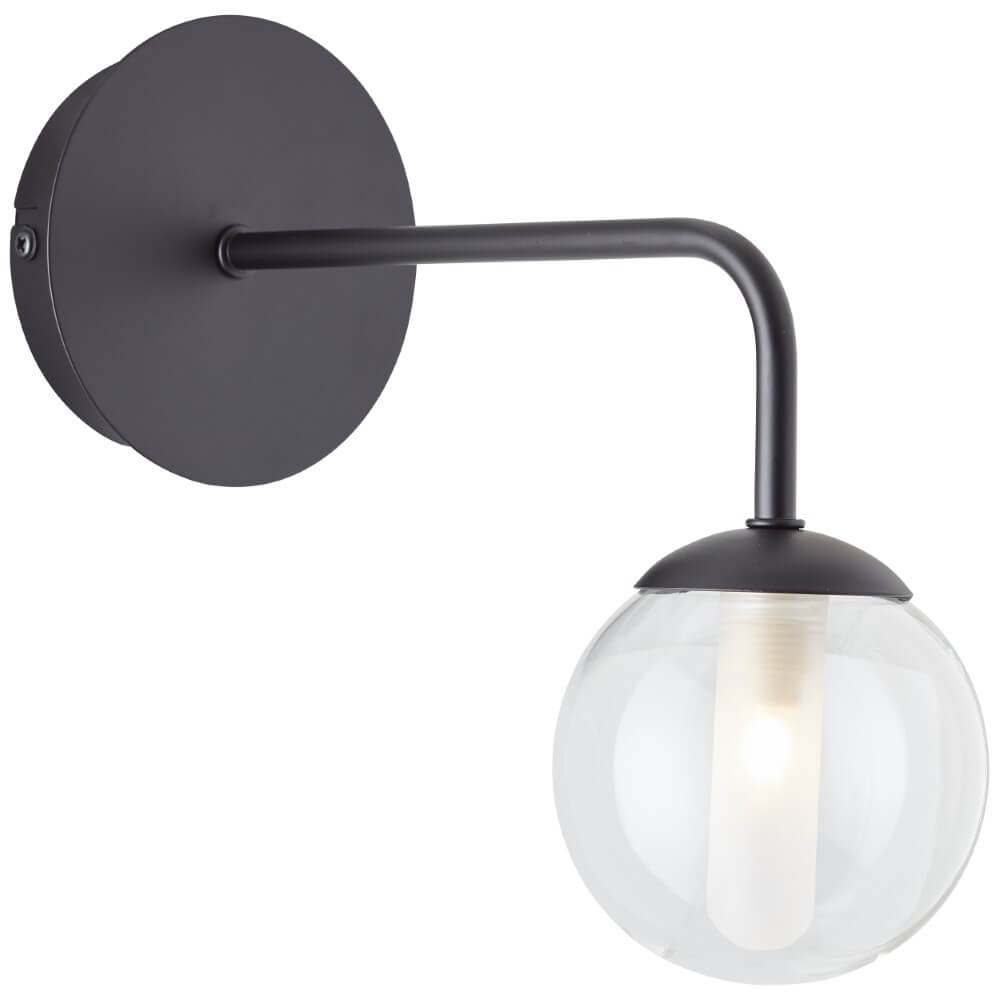 Brilliant Zwarte wandlampGitse rond - 99906/76