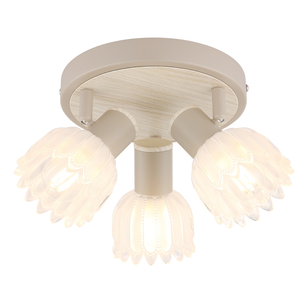 Globo 3-lichts plafondspot Planta zand bruin - 54317-3