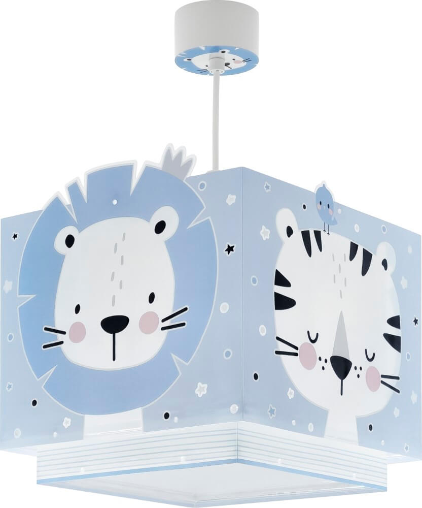 Dalber Kinderkamer hanglamp Baby Jungle soft blauw met wit - 63112MT