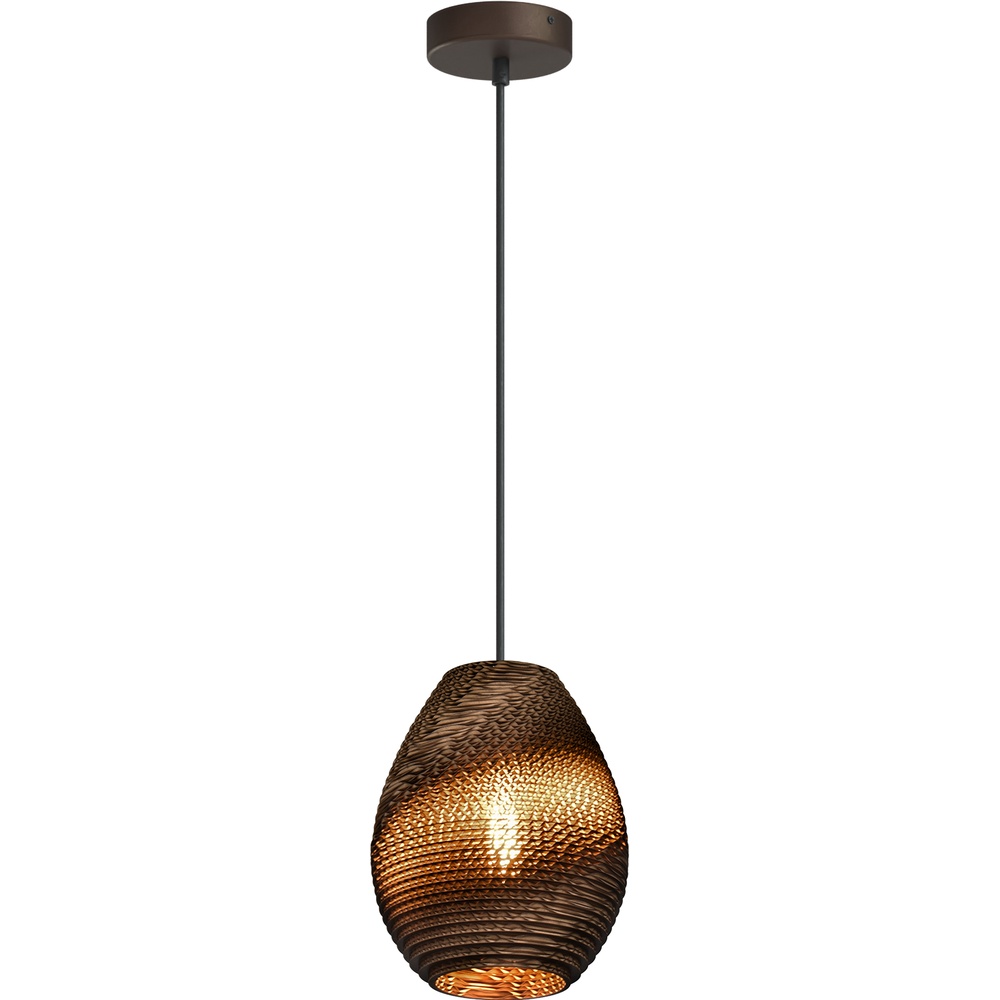 Masterlight 1-lichts hanglamp Carta Pineapple Think-paper cacao Ø 19cm - 2560-15-19
