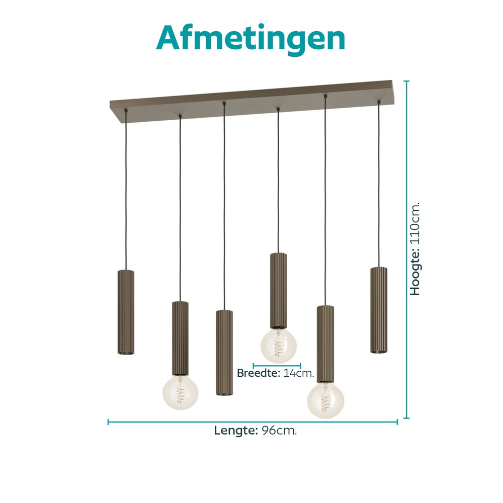 Design hanglamp Fariolo 6-lichts brons recht Eglo 9008606391622