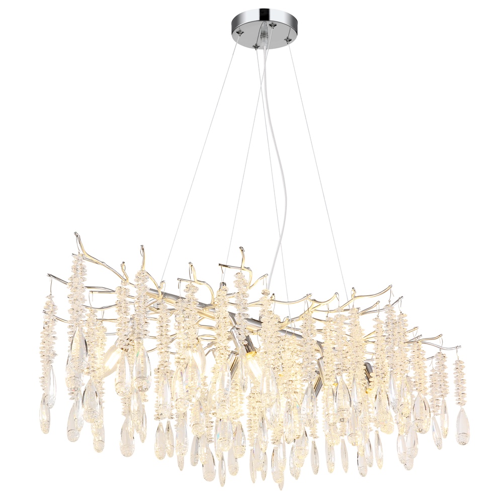 Globo Hanglamp Kinga zilvergrijs 100cm - 64141H1