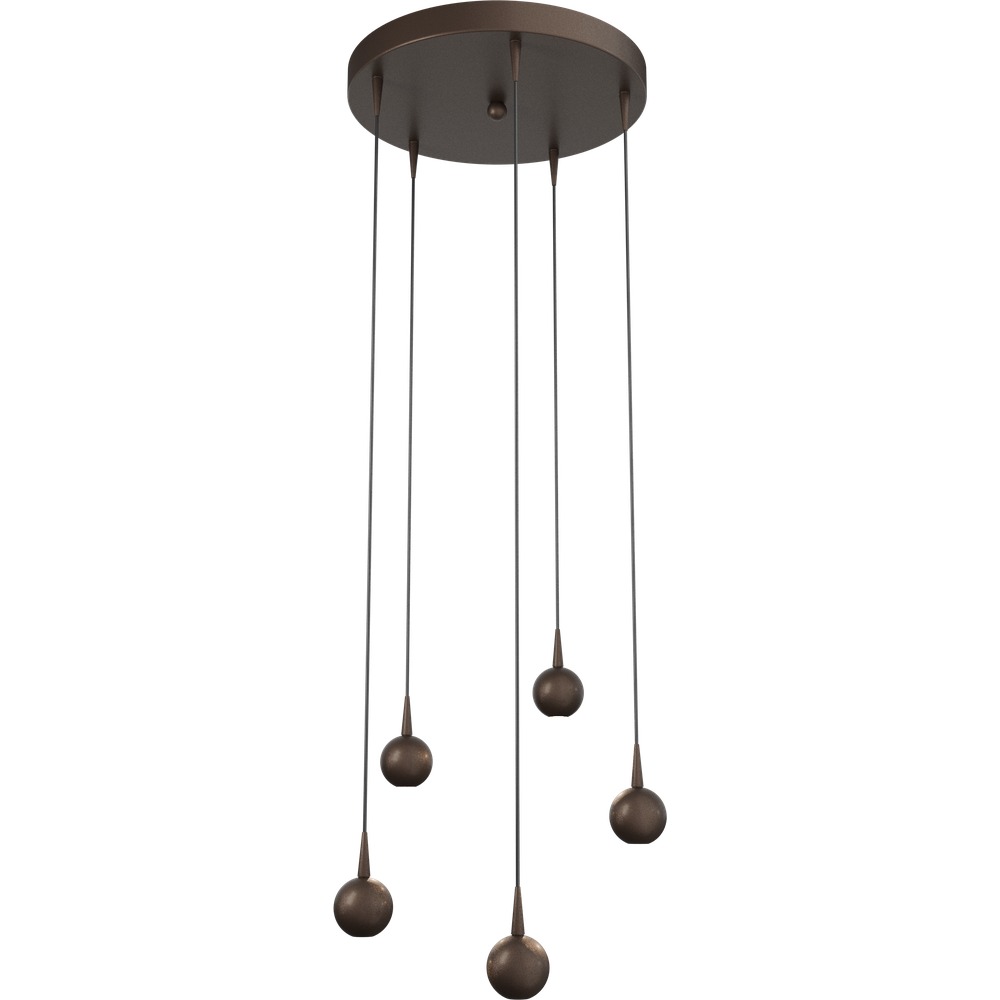 Masterlight 5-lichts hanglamp Talana cacao bruin Ø 35cm DTW - 2412-15-15-35-5