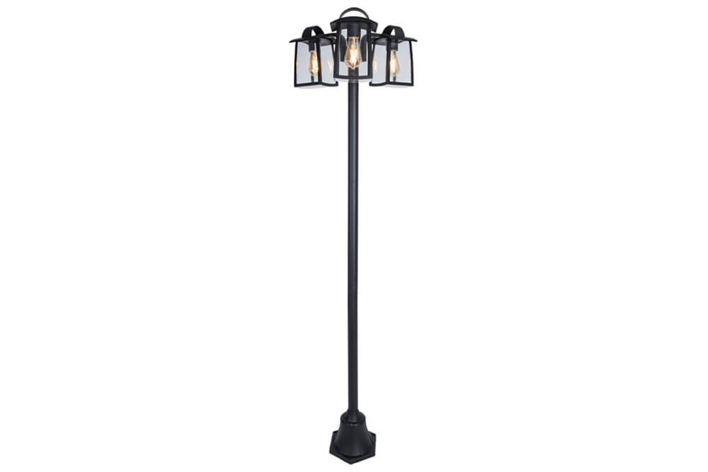 Lutec Leuke tuinlamp Kelsey zwart 3-lichts - 7273606012