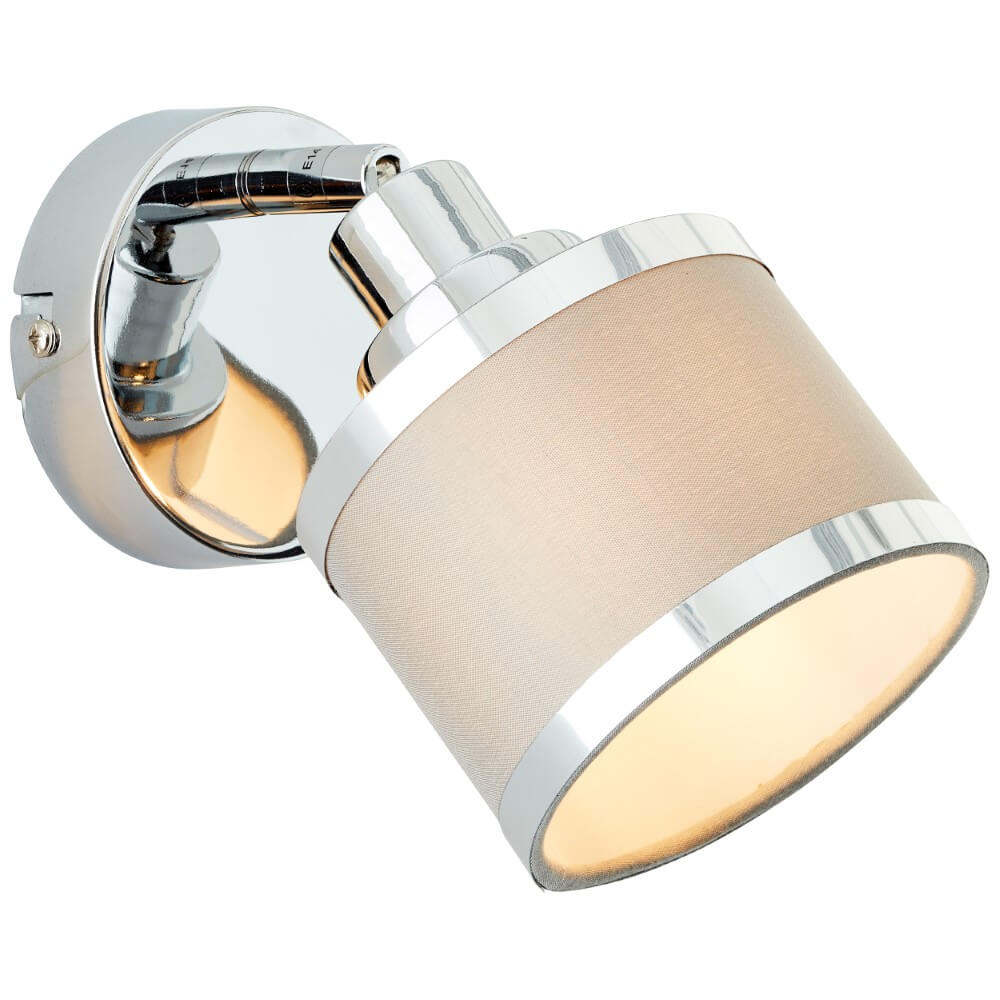 Brilliant Chroom met grijs wandlampje Alexia design - 99303/22