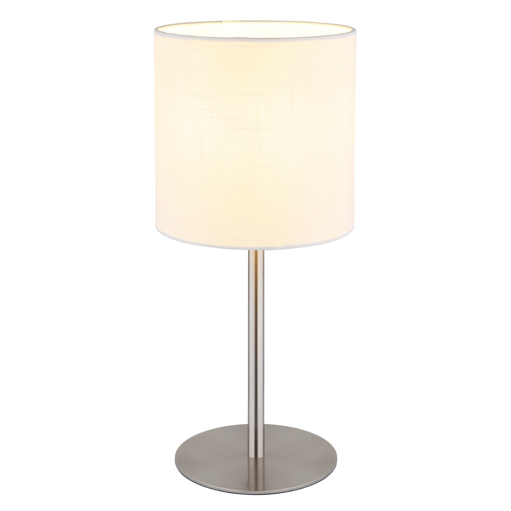 Globo TafellampBenson nikkel met witte kap - 21440W