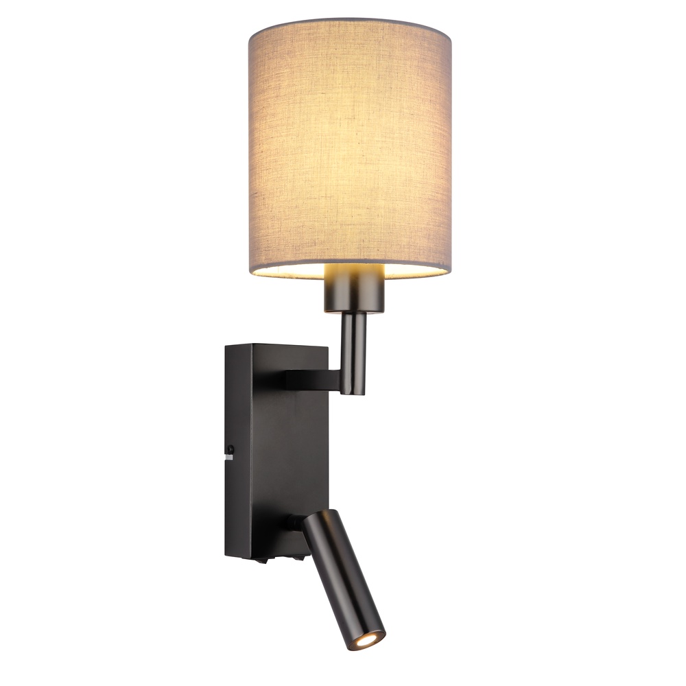 Globo BedlampjeZamora zwart met kapje - 76000G