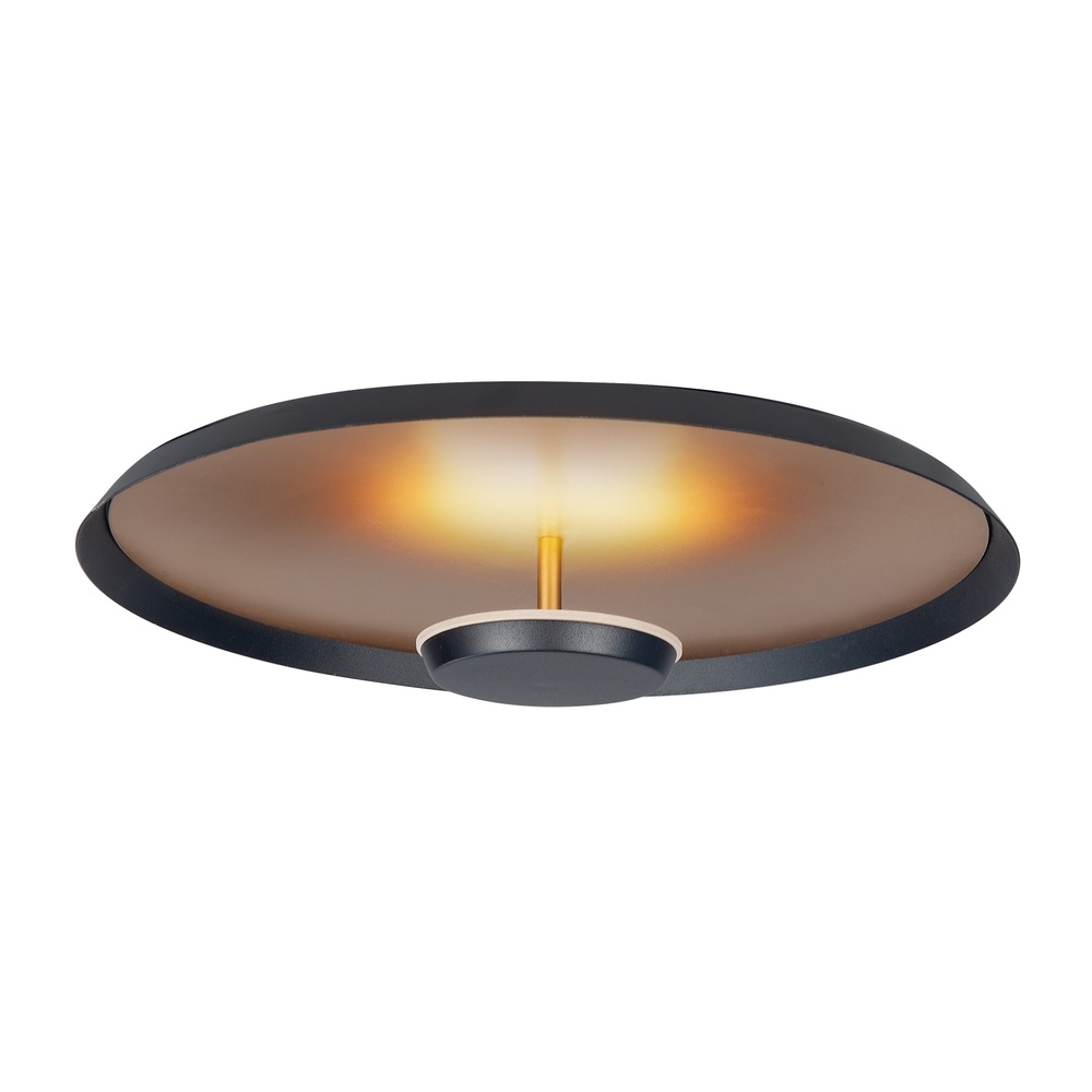 Highlight Strakke plafondlamp Oro zwart met goud Ø 25,5cm - P6605.38