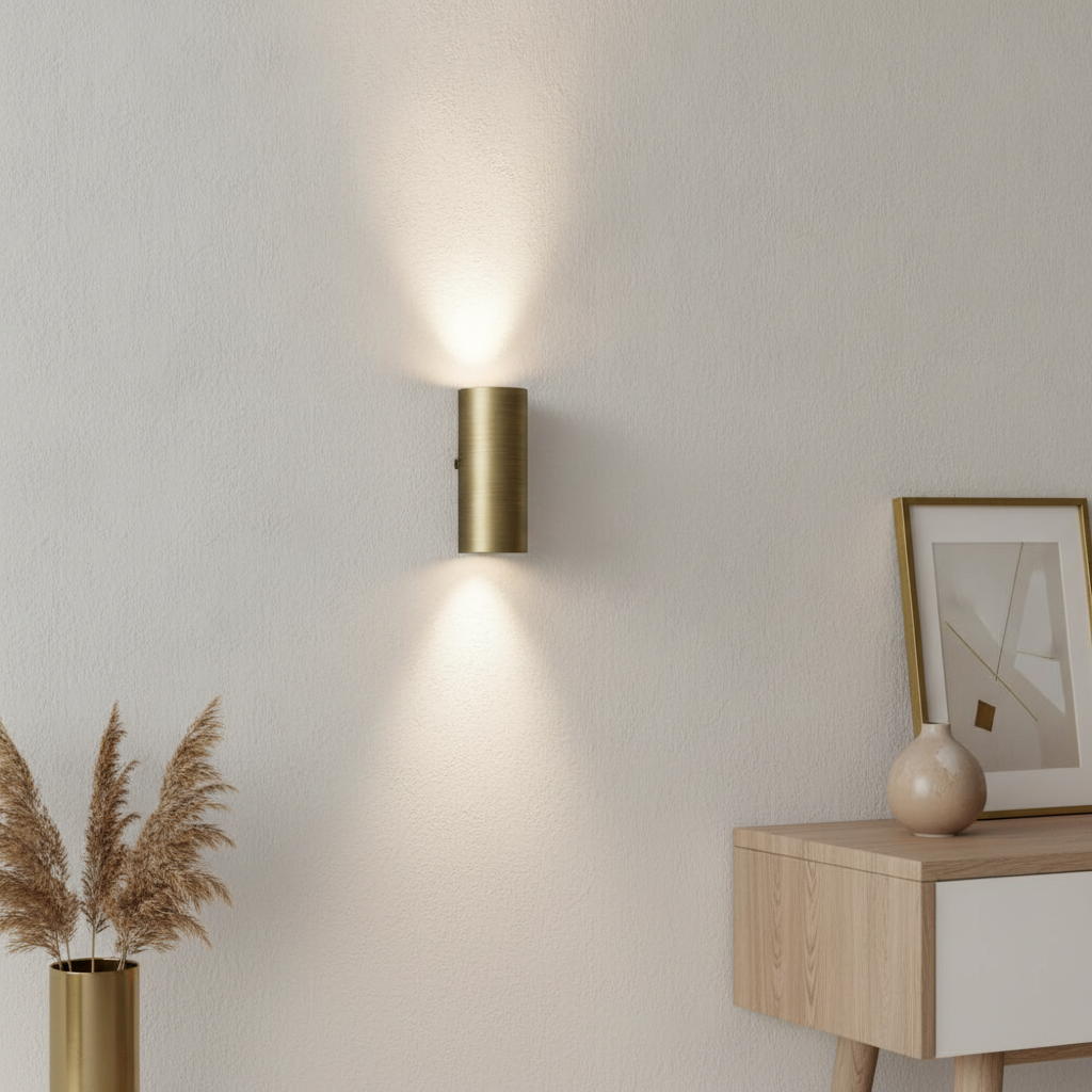Artdelight Design opbouwspot Roulo antiek brons up & down - WL ROULO2 AB