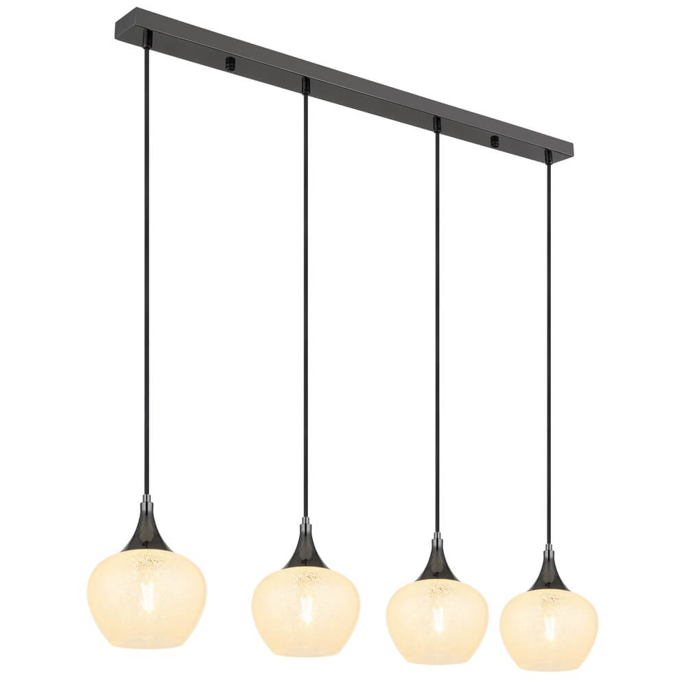 Globo Antraciet hanglamp Maxy met wit glas 4-lichts - 15548-4HK