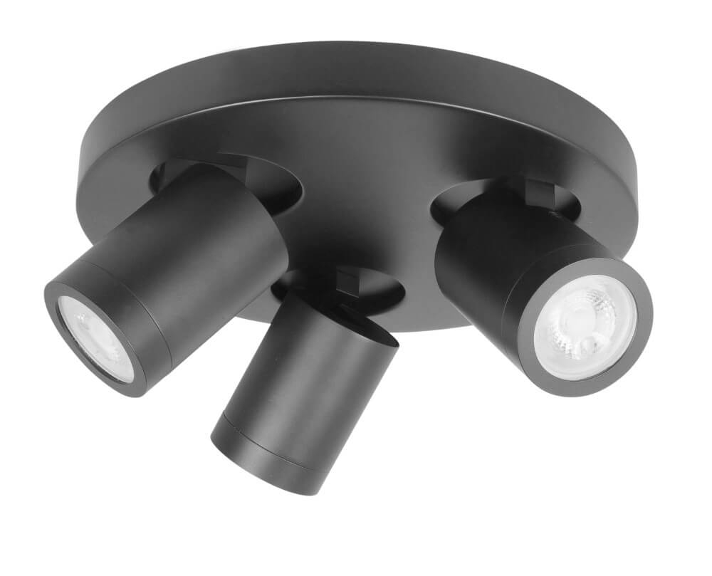 Highlight IP44 opbouwspot Oliver 3-lichts mat zwart - S7437.01
