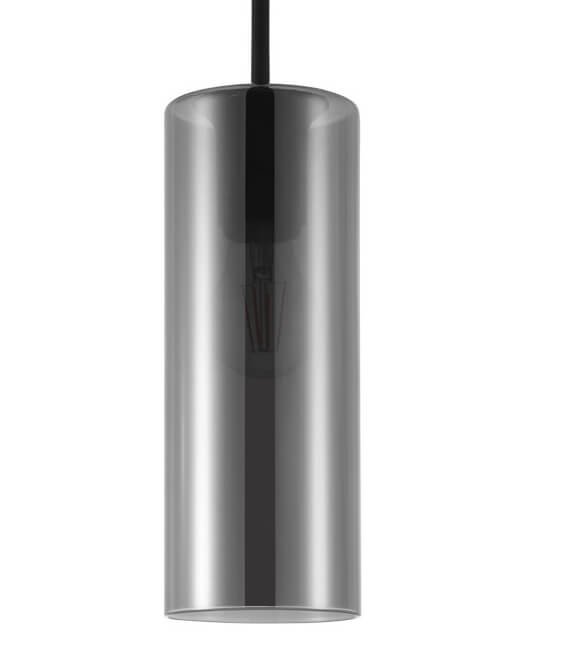 Eglo Glazen hanglamp Keyns zwart met smoke glas - 32466