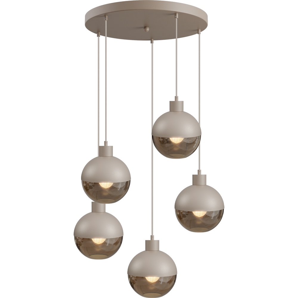 Design hanglamp Opera 5-lichts beige terra Ø 50cm