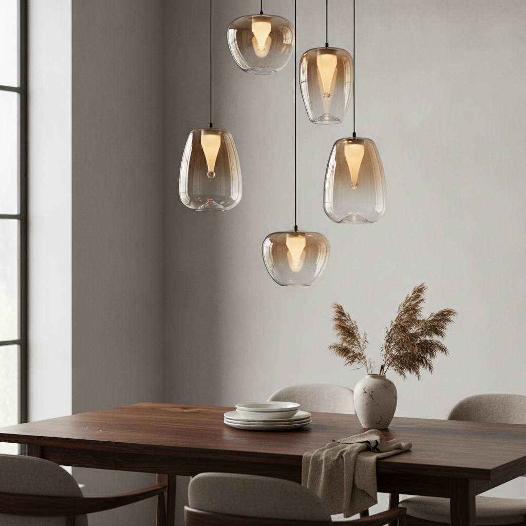 Lyora Design hanglampOblo 5-lichts amber glas - 9009179