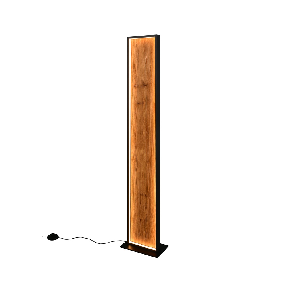 Trio Design vloerlampKalea zwart met hout - 455510130