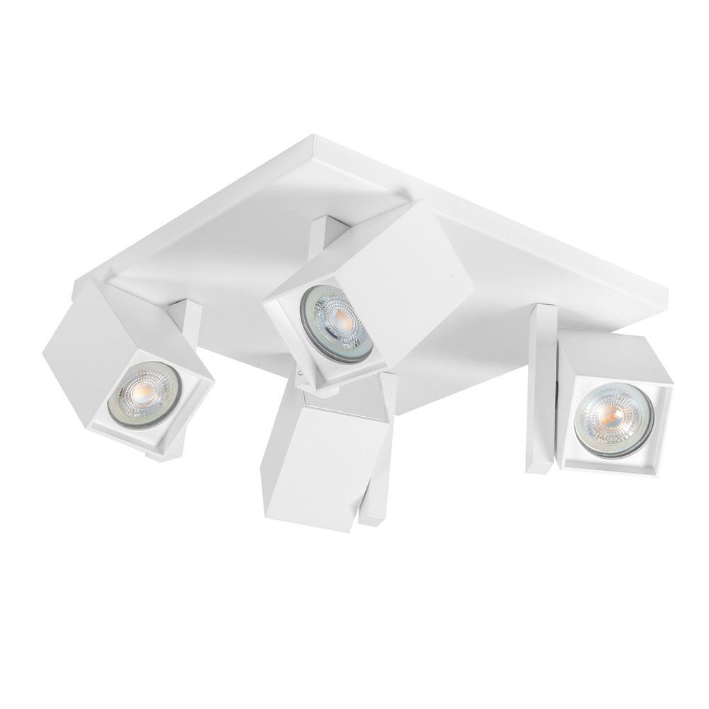 Highlight Vierkante opbouwspot Oslo wit 4-lichts - S7309.00
