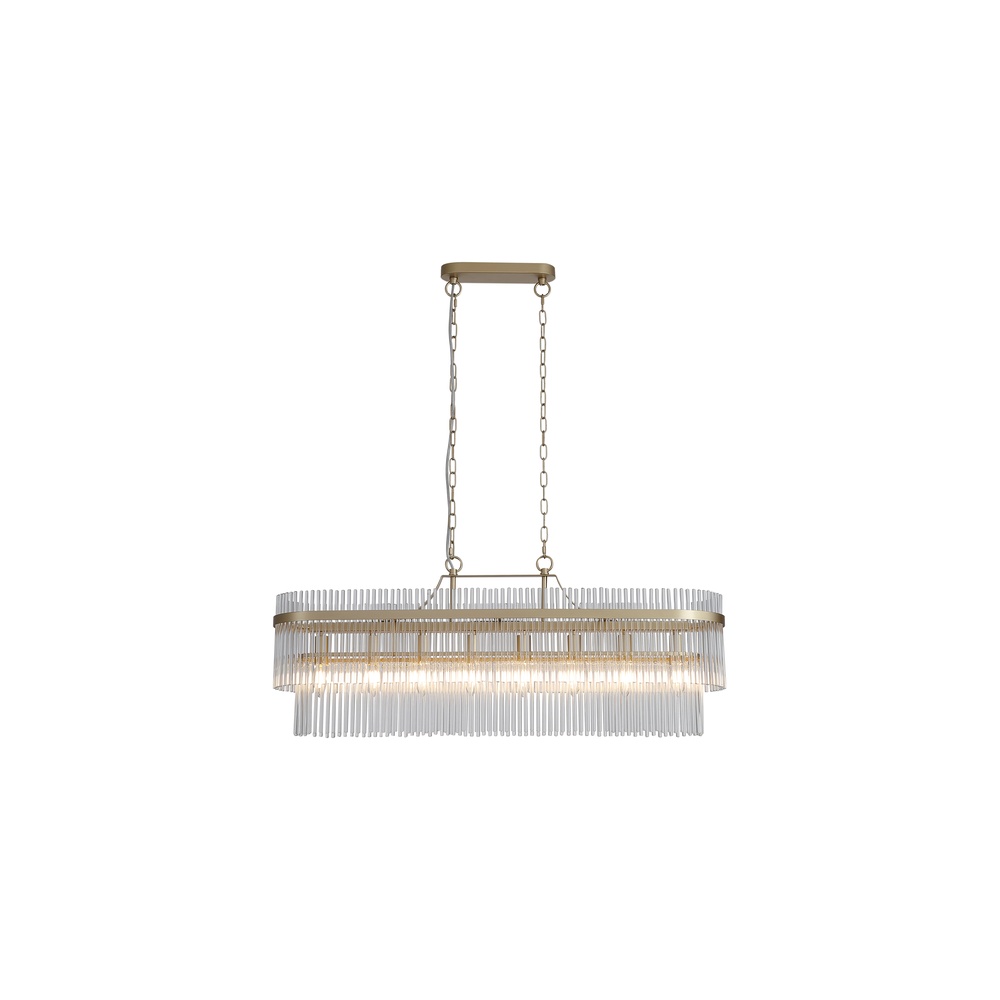 Searchlight HanglampLara goud met helder glas ovaal - 11400-8GO