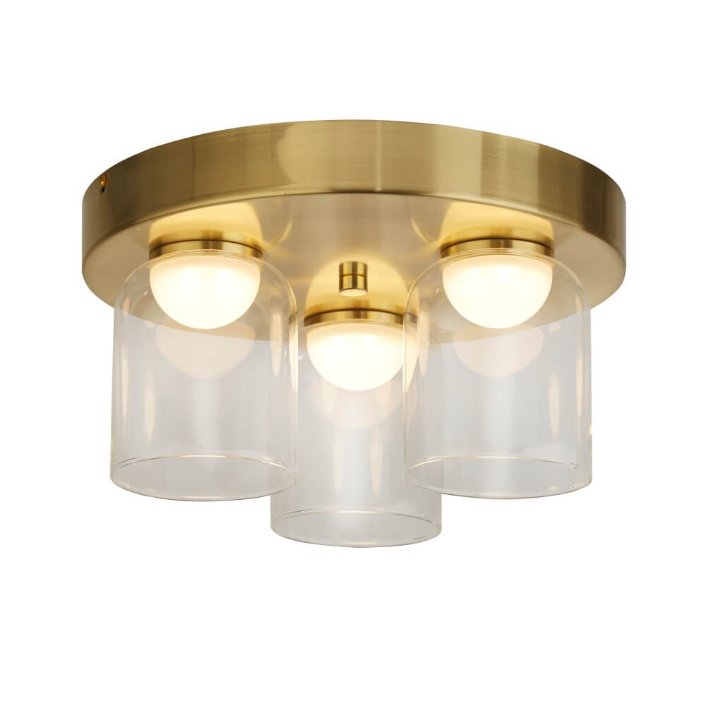 Searchlight Badkamer plafondlamp Highball messing - 23083-3SB