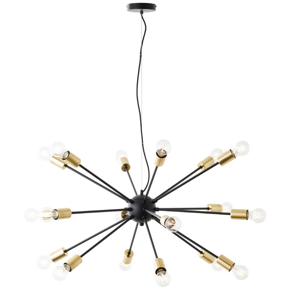 Brilliant 18-lichts hanglampDree zwart met goud - 99909/78 afbeelding