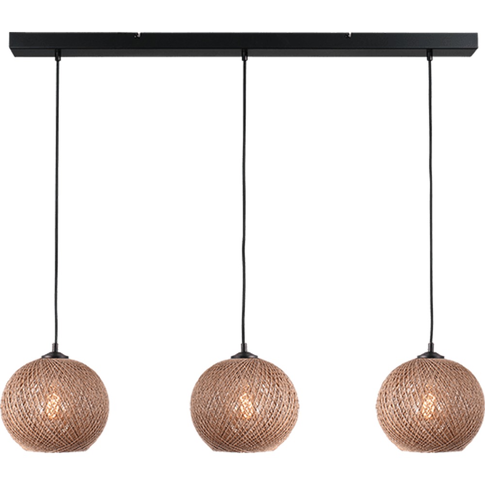 Masterlight 3-lichts hanglampCorda rotan Ø 20cm - 2236-05-100-3-20