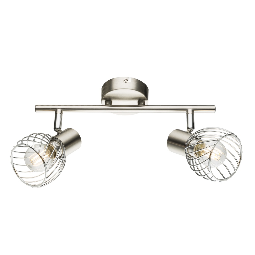 Globo PlafondlampTexas 2-lichts nikkel - 54809-2