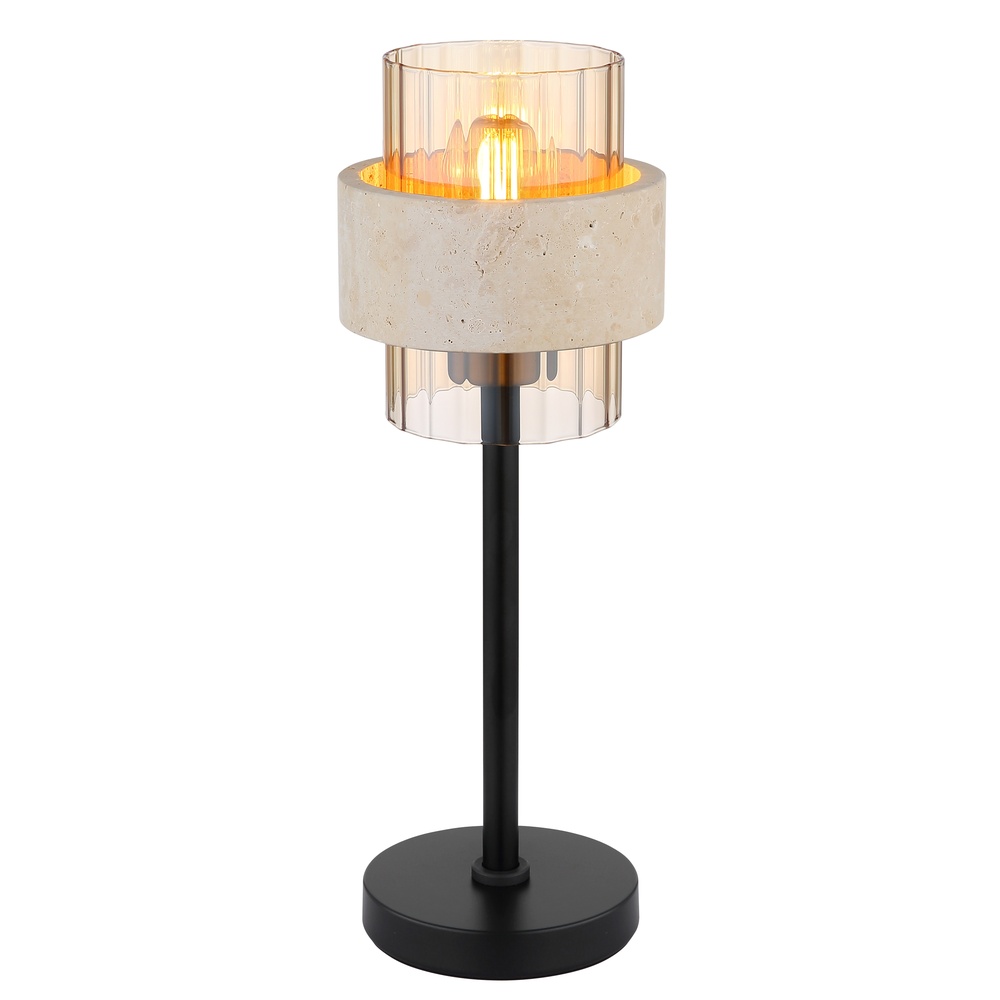 Globo Tafellamp Daren zwart met marmer - 16090T