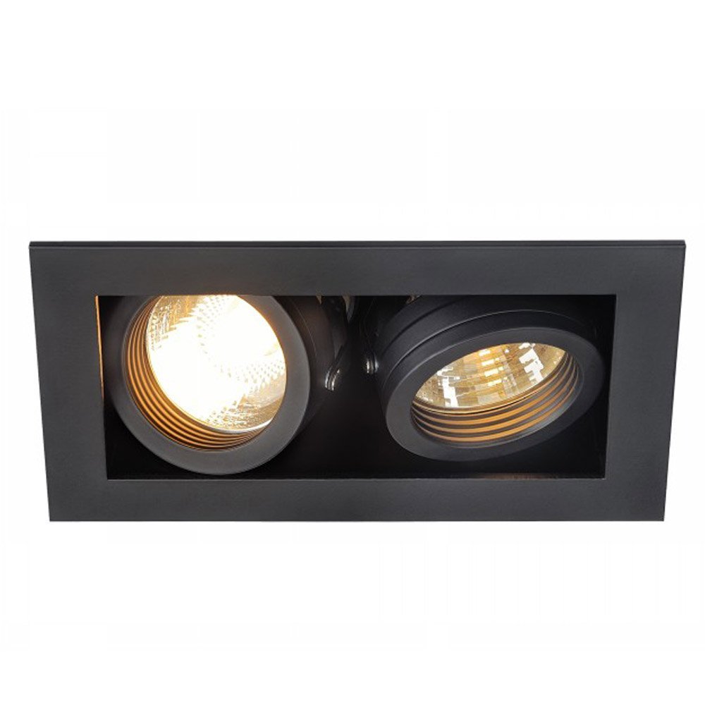 SLV Inbouwspot Kadux 2 GU10 9cm zwart - 115520