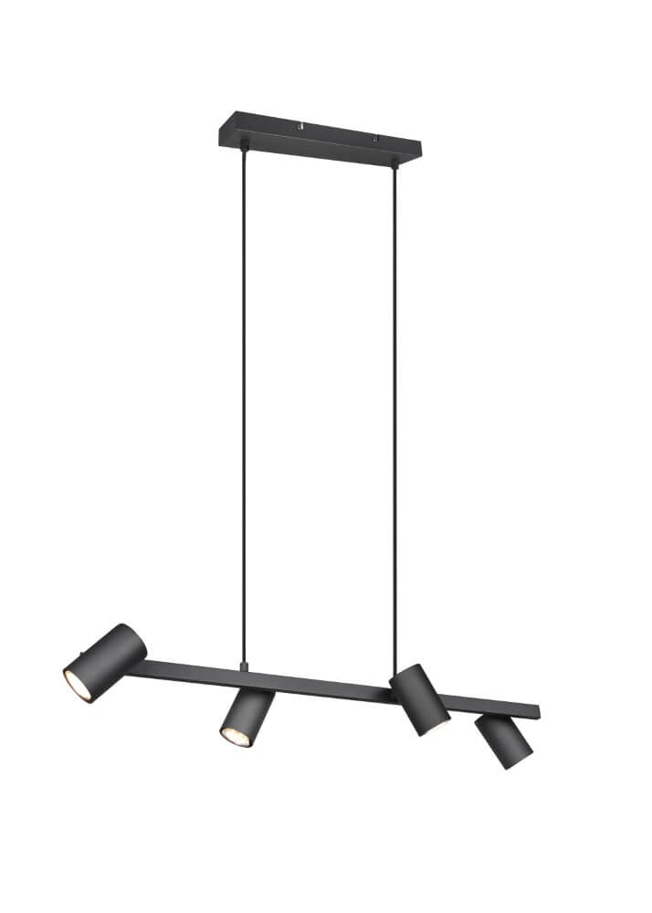 Trio HanglampMarley 4x GU10 Zwart - 302400432
