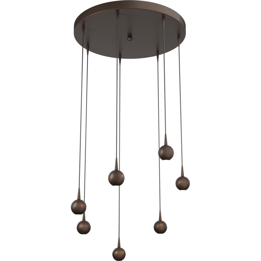 Masterlight 7-lichts hanglamp Talana cacao bruin Ø 50cm DTW - 2412-15-15-50-7