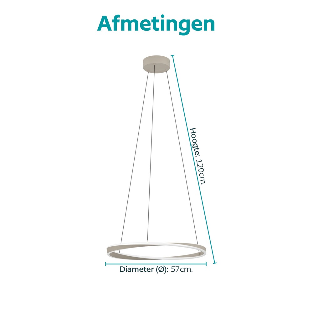Design hanglamp Camerota zand bruin Ø 57cm Eglo 9008606391332