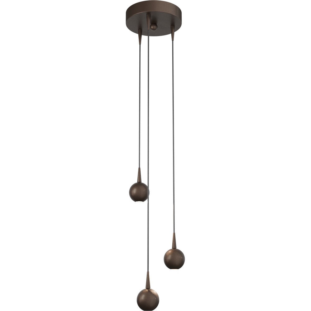 Masterlight 3-lichts hanglamp Talana cacao bruin Ø 17cm DTW - 2412-15-15-17-3